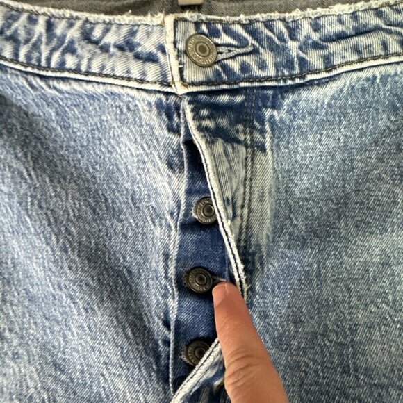 Abercrombie & Fitch Curve Love High Rise Dad Jeans Stone Wash sz 37/24 Long - Picture 6 of 8